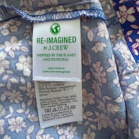 J Crew Dress Womens Small Blue Pink Floral Long Sleeve Smocked Maxi coquette - Picture 14 of 16